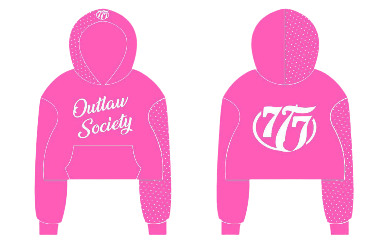 Outlaw society cropped hoodie