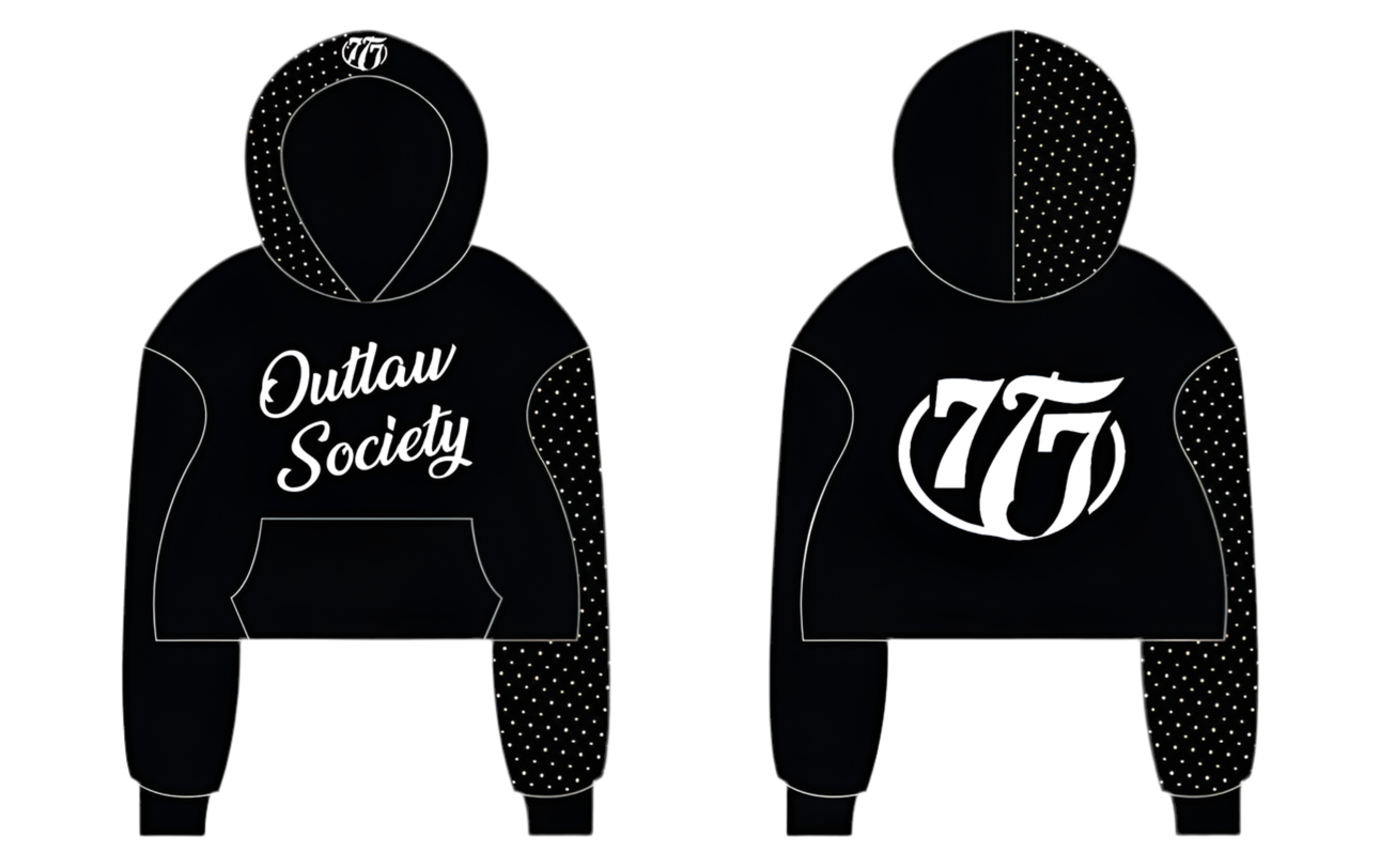 Outlaw cropped black hoodie